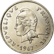 Coin, New Hebrides, 20 Francs, 1967, Paris, MS(63), Nickel, KM:3.1