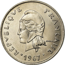 Coin, New Hebrides, 20 Francs, 1967, Paris, MS(63), Nickel, KM:3.1