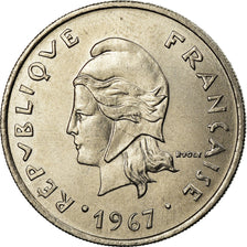 Coin, New Hebrides, 20 Francs, 1967, Paris, MS(63), Nickel, KM:3.1