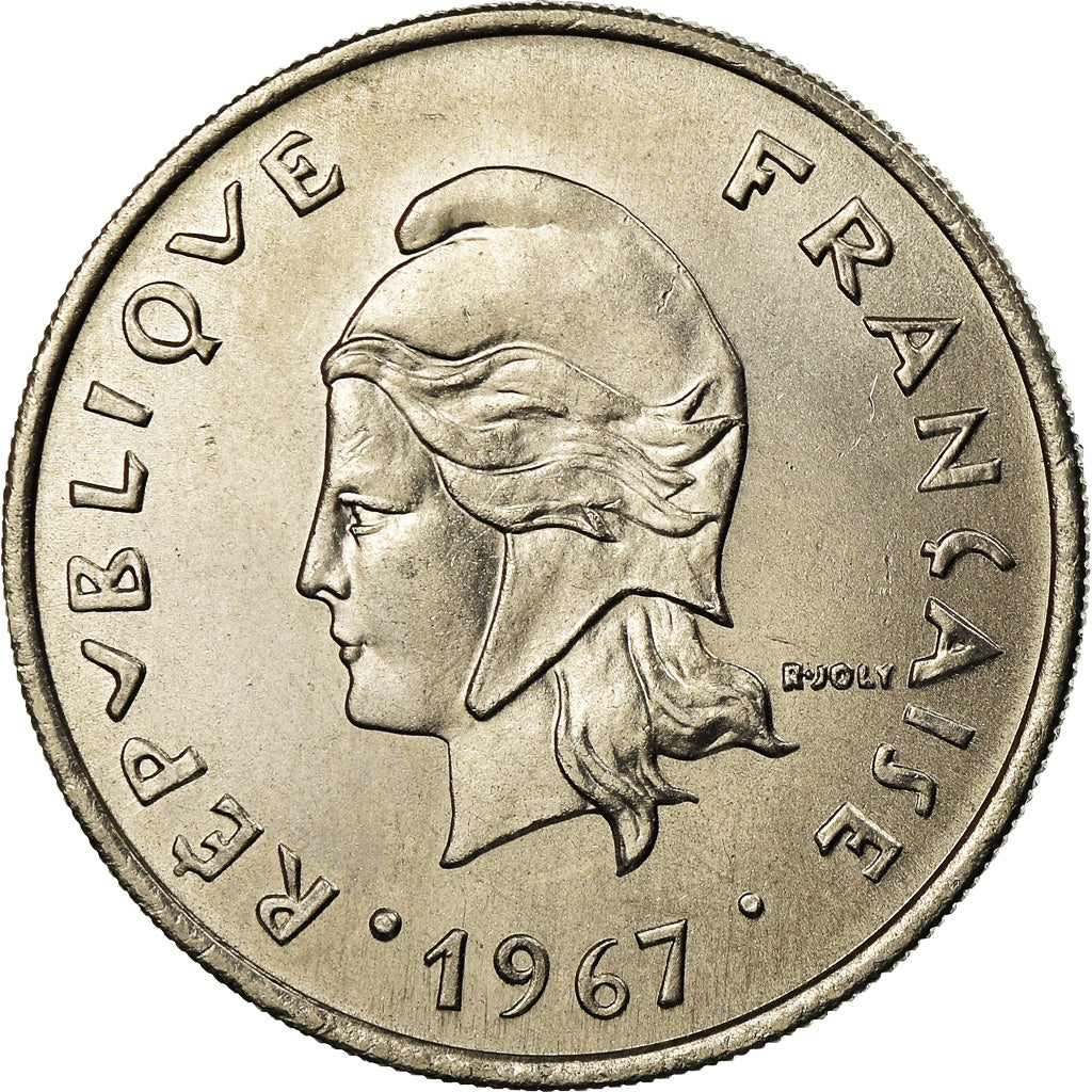 Coin, New Hebrides, 20 Francs, 1967, Paris, MS(63), Nickel, KM:3.1