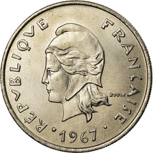 Coin, New Hebrides, 20 Francs, 1967, Paris, MS(63), Nickel, KM:3.1