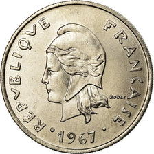 Coin, New Hebrides, 20 Francs, 1967, Paris, MS(63), Nickel, KM:3.1
