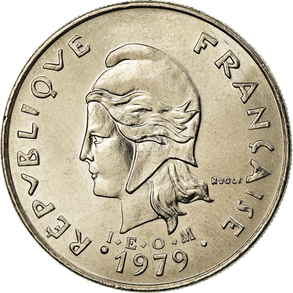Coin, New Hebrides, 20 Francs, 1979, Paris, MS(63), Nickel, KM:3.2