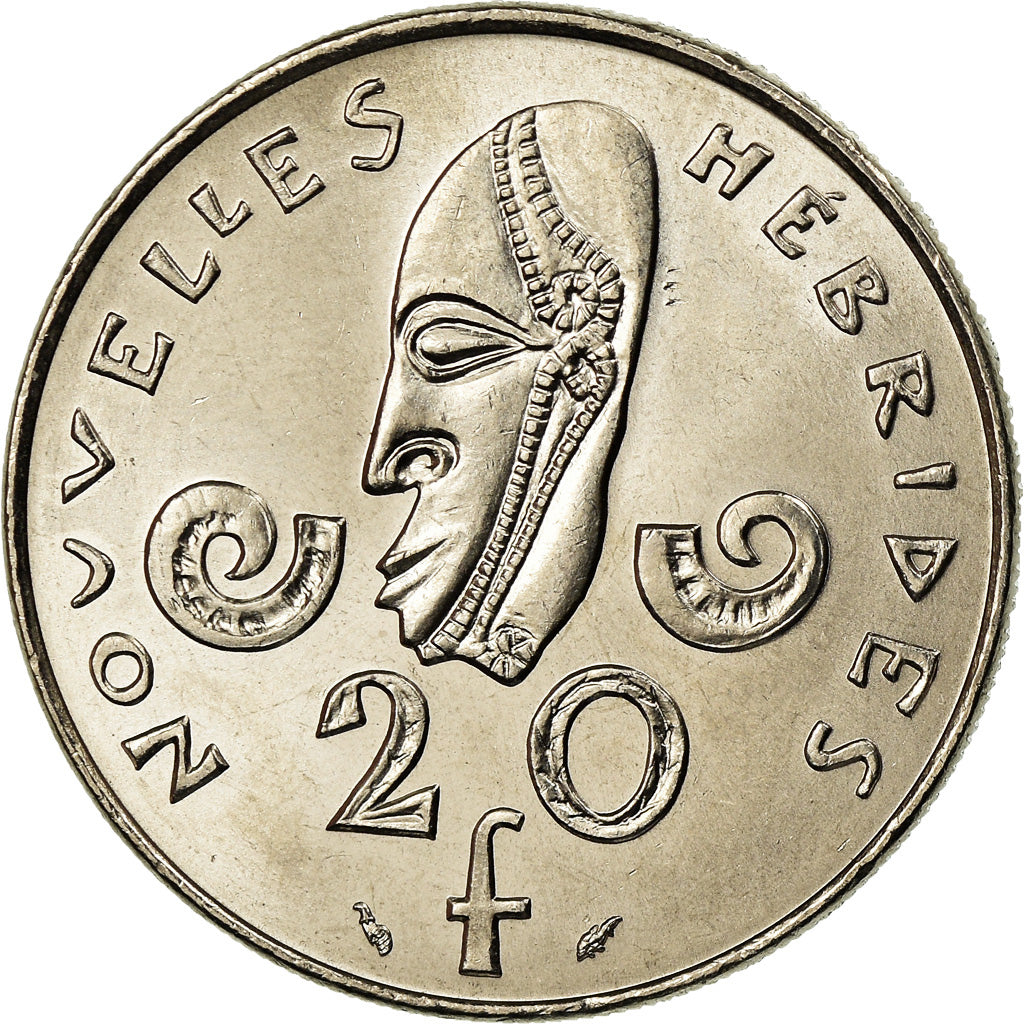 Coin, New Hebrides, 20 Francs, 1979, Paris, MS(63), Nickel, KM:3.2