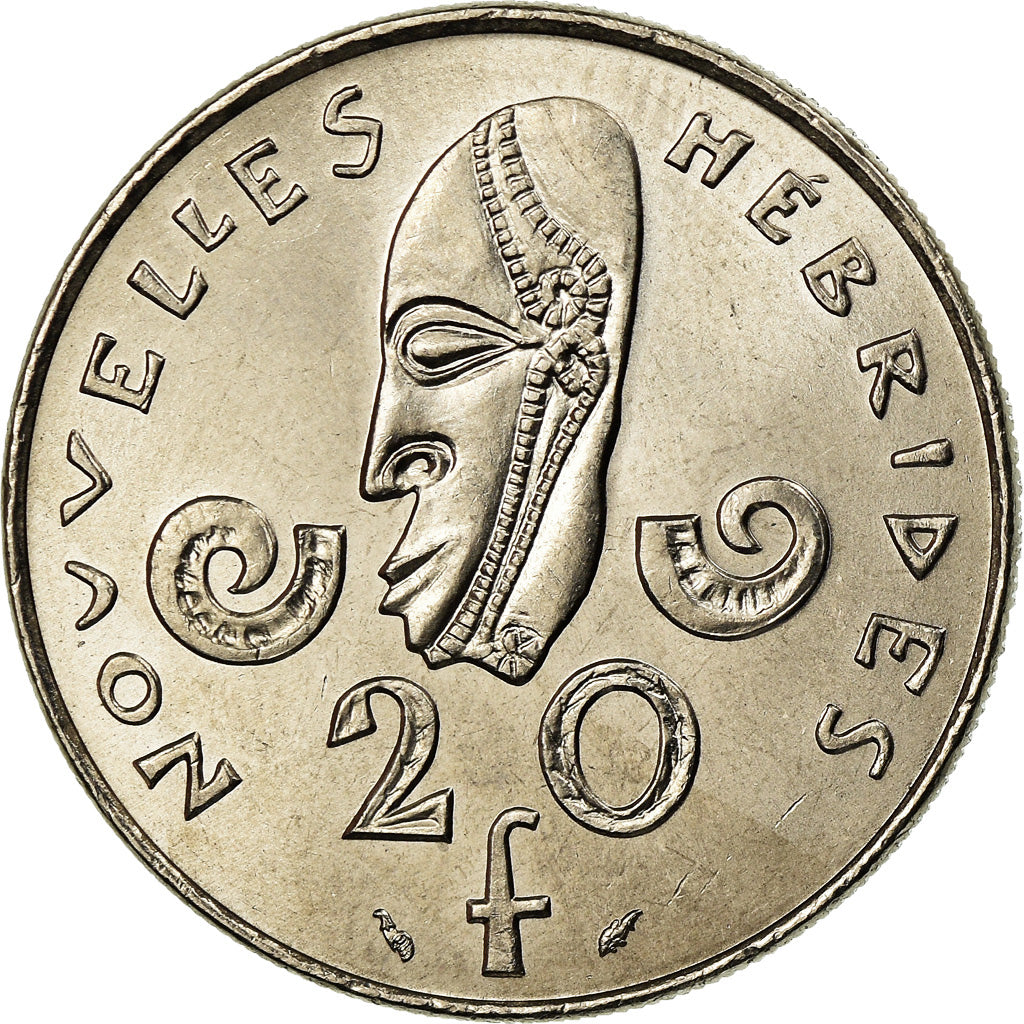 Coin, New Hebrides, 20 Francs, 1979, Paris, MS(63), Nickel, KM:3.2