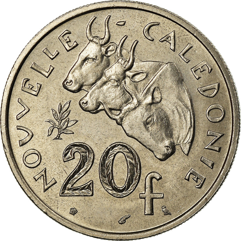 Coin, New Caledonia, 20 Francs, 1972, Paris, AU(55-58), Nickel, KM:12