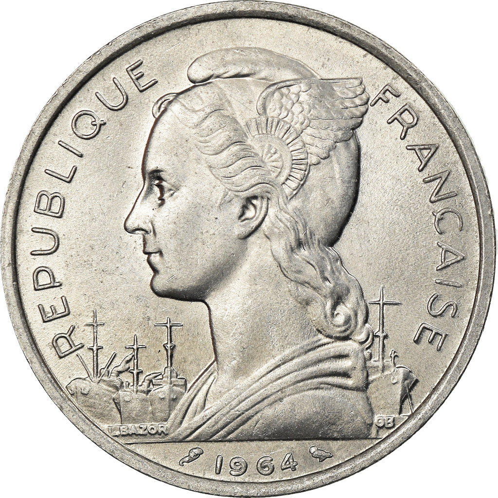 Monnaie, Comores, 5 Francs, 1964, Paris, SPL, Aluminium, KM:6