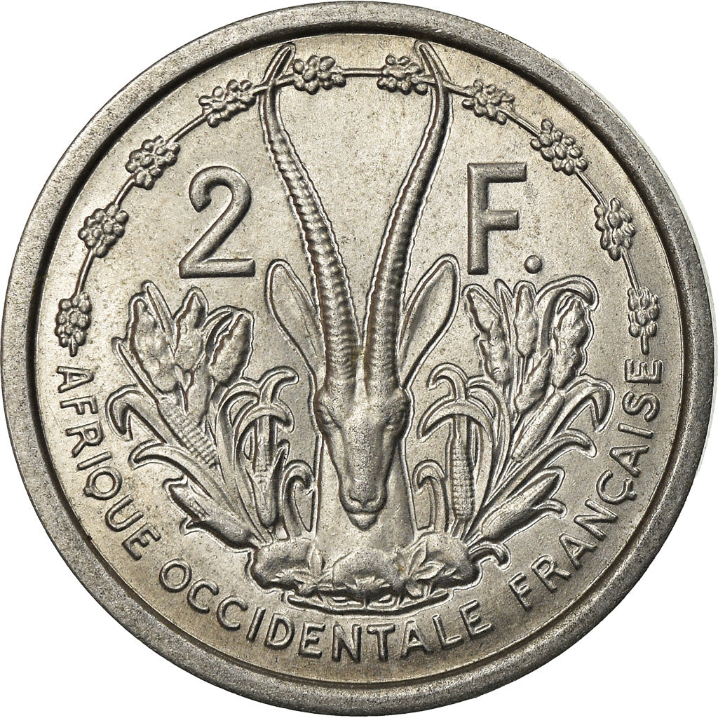 Moeda, África Ocidental Francesa, 2 Francs, 1948, Paris, AU(55-58), Alumínio