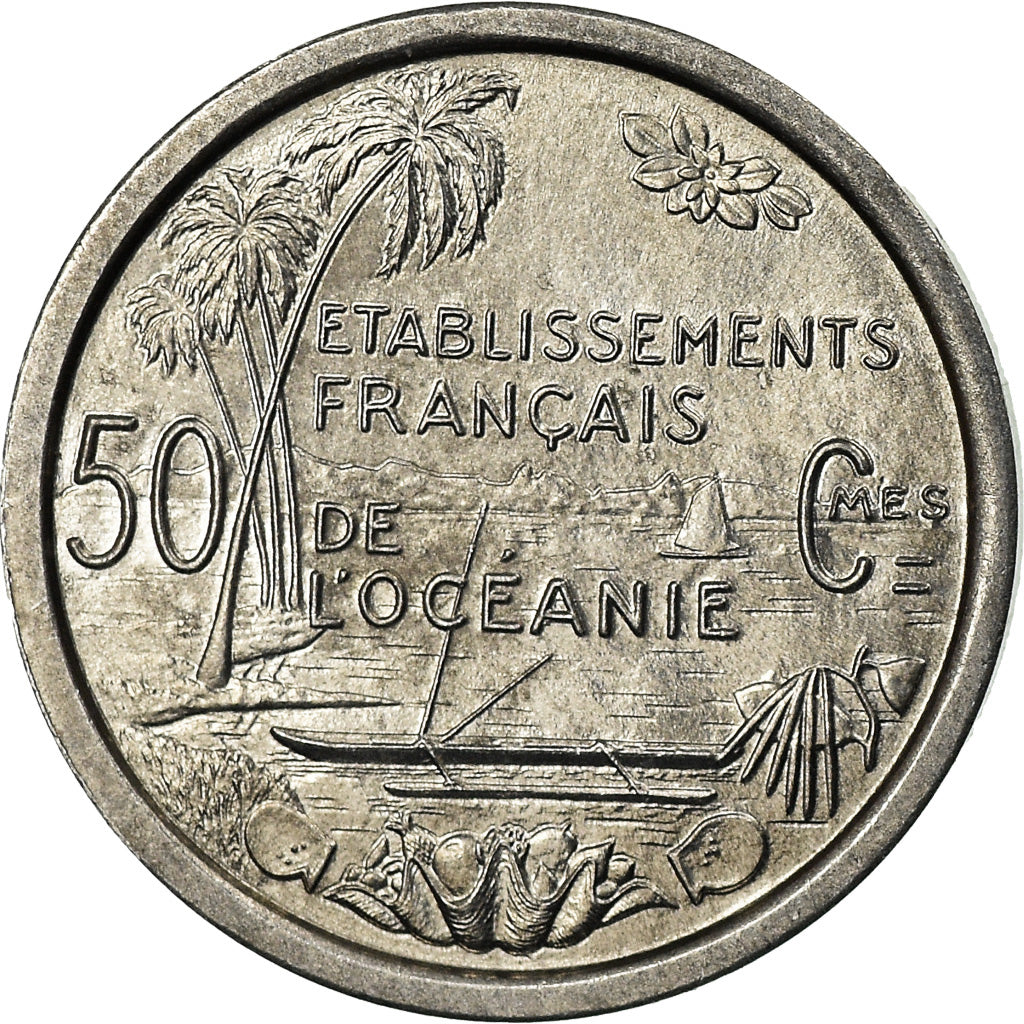 Coin, FRENCH OCEANIA, 50 Centimes, 1949, MS(63), Aluminum, KM:1