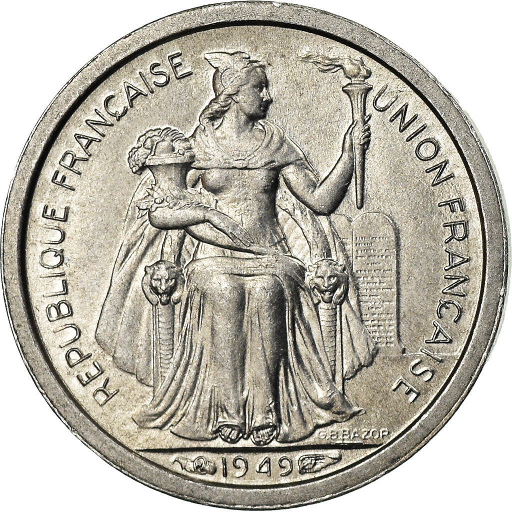 Coin, FRENCH OCEANIA, 50 Centimes, 1949, MS(63), Aluminum, KM:1