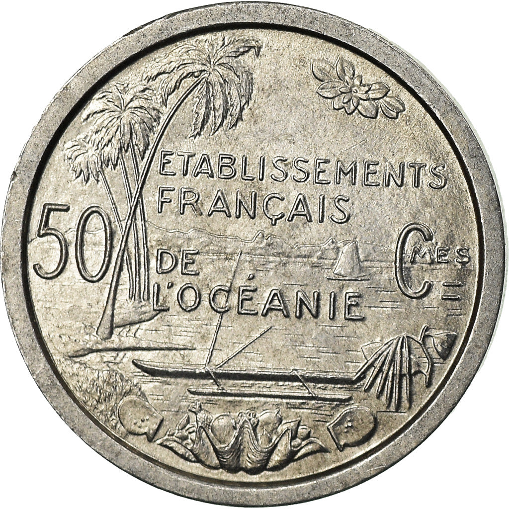 Coin, FRENCH OCEANIA, 50 Centimes, 1949, MS(63), Aluminum, KM:1