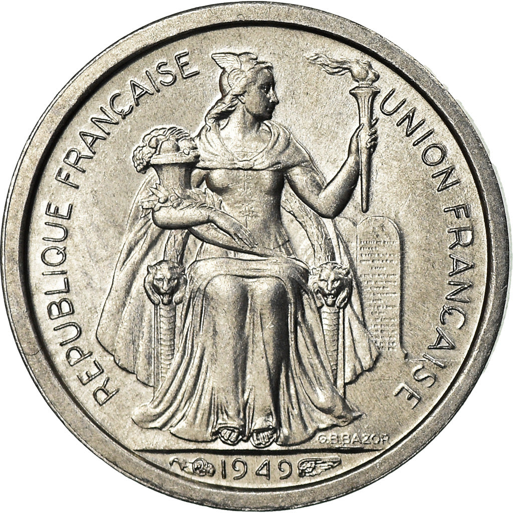 Coin, FRENCH OCEANIA, 50 Centimes, 1949, MS(63), Aluminum, KM:1