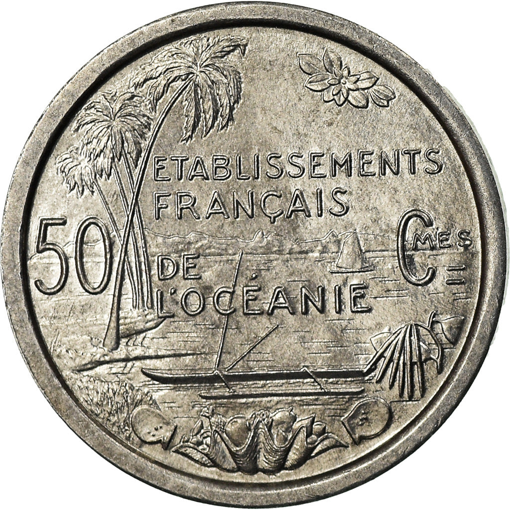Coin, FRENCH OCEANIA, 50 Centimes, 1949, MS(63), Aluminum, KM:1