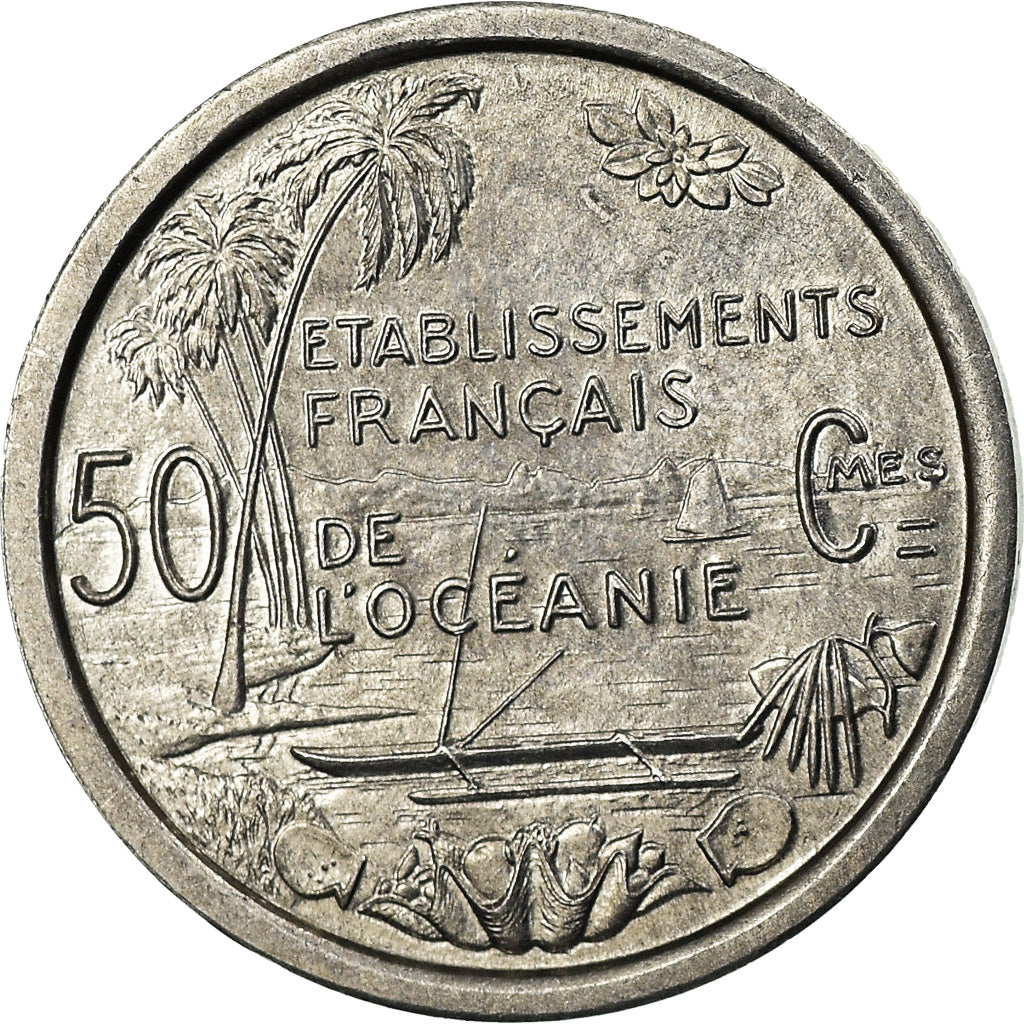 Coin, FRENCH OCEANIA, 50 Centimes, 1949, MS(63), Aluminum, KM:1