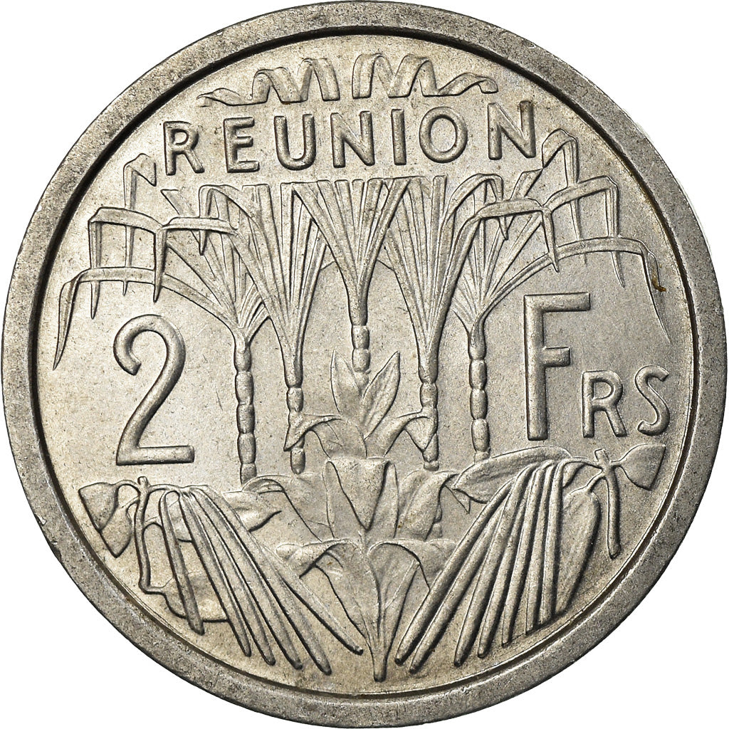 Coin, Réunion, 2 Francs, 1971, Paris, AU(55-58), Aluminum, KM:8