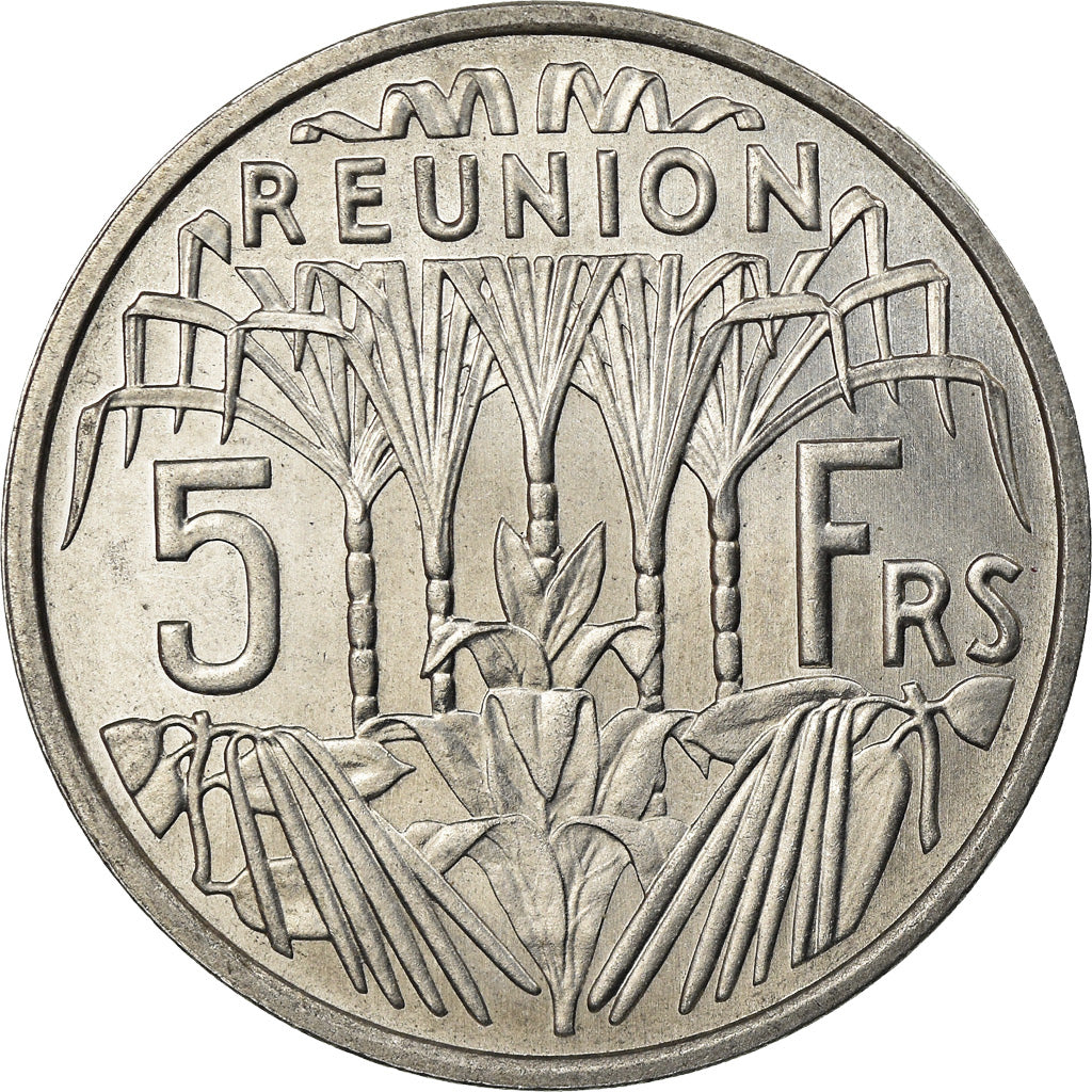 Coin, Réunion, 5 Francs, 1955, MS(63), Aluminum, KM:9