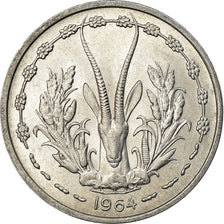 Coin, West African States, Franc, 1964, Paris, MS(63), Aluminum, KM:3.1