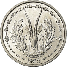 Coin, West African States, Franc, 1965, MS(63), Aluminum, KM:3.1