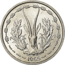 Coin, West African States, Franc, 1965, MS(63), Aluminum, KM:3.1