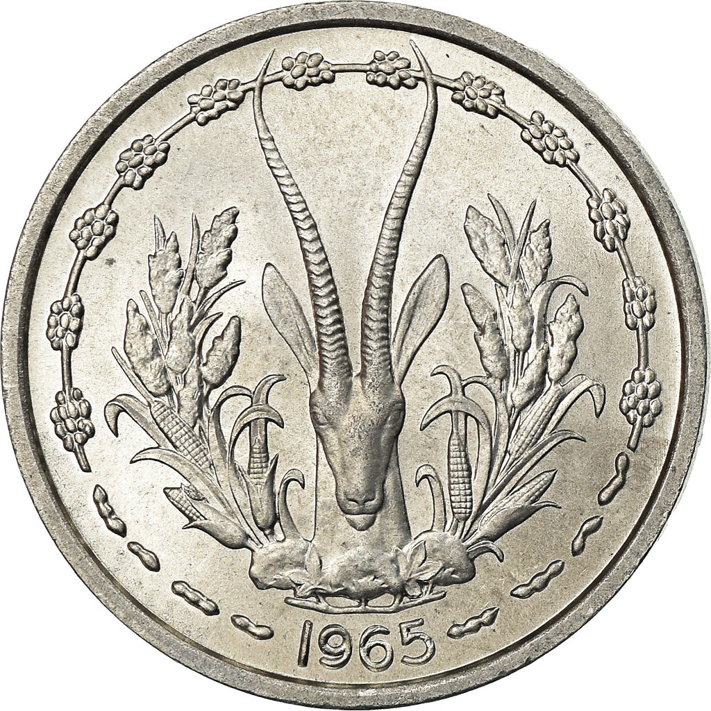 Coin, West African States, Franc, 1965, MS(63), Aluminum, KM:3.1