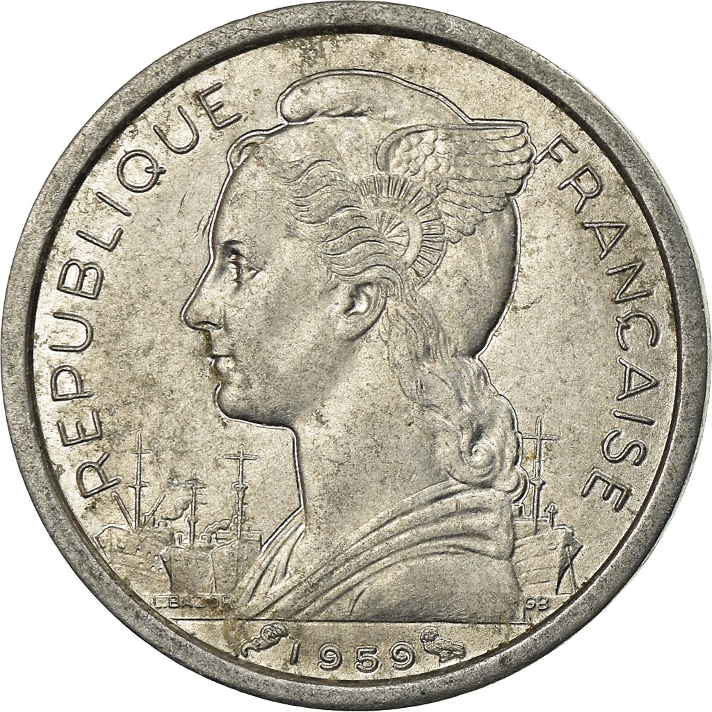 Coin, French Somaliland, Franc, 1959, Paris, EF(40-45), Aluminum, KM:8