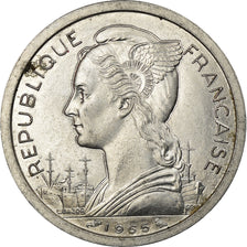 Münze, Französisch-Somaliland, 2 Francs, 1965, Paris, VZ, Aluminium, KM:9