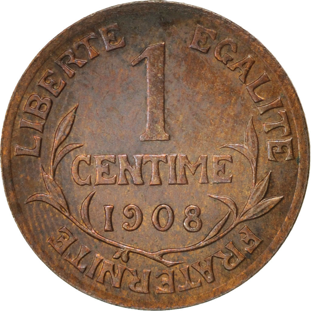 France, Dupuis, Centime, 1908, Paris, Bronze, KM:840, Gadoury:90