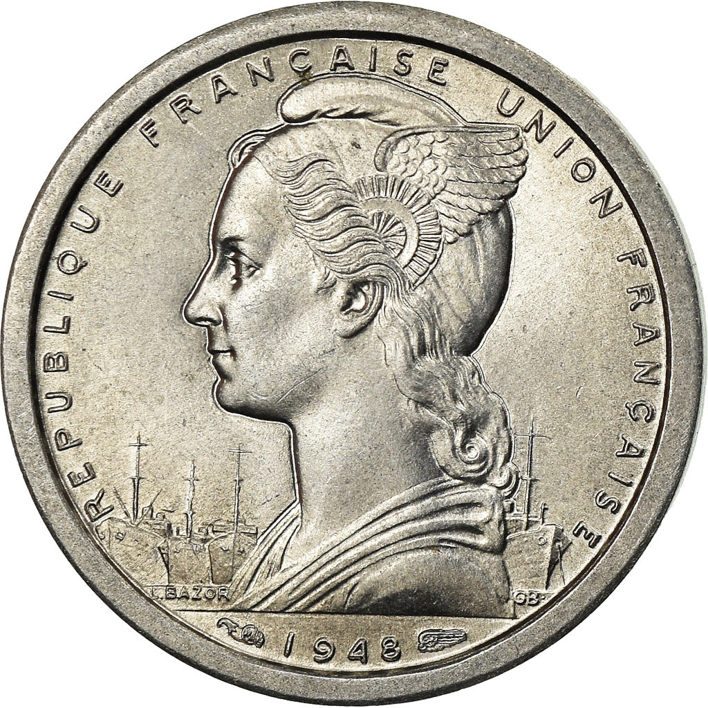 Coin, French Equatorial Africa, Franc, 1948, Paris, MS(63), Aluminum, KM:6