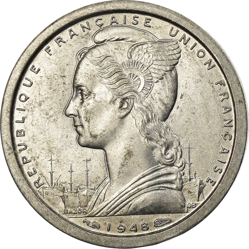 Coin, French Equatorial Africa, Franc, 1948, Paris, MS(63), Aluminum, KM:6