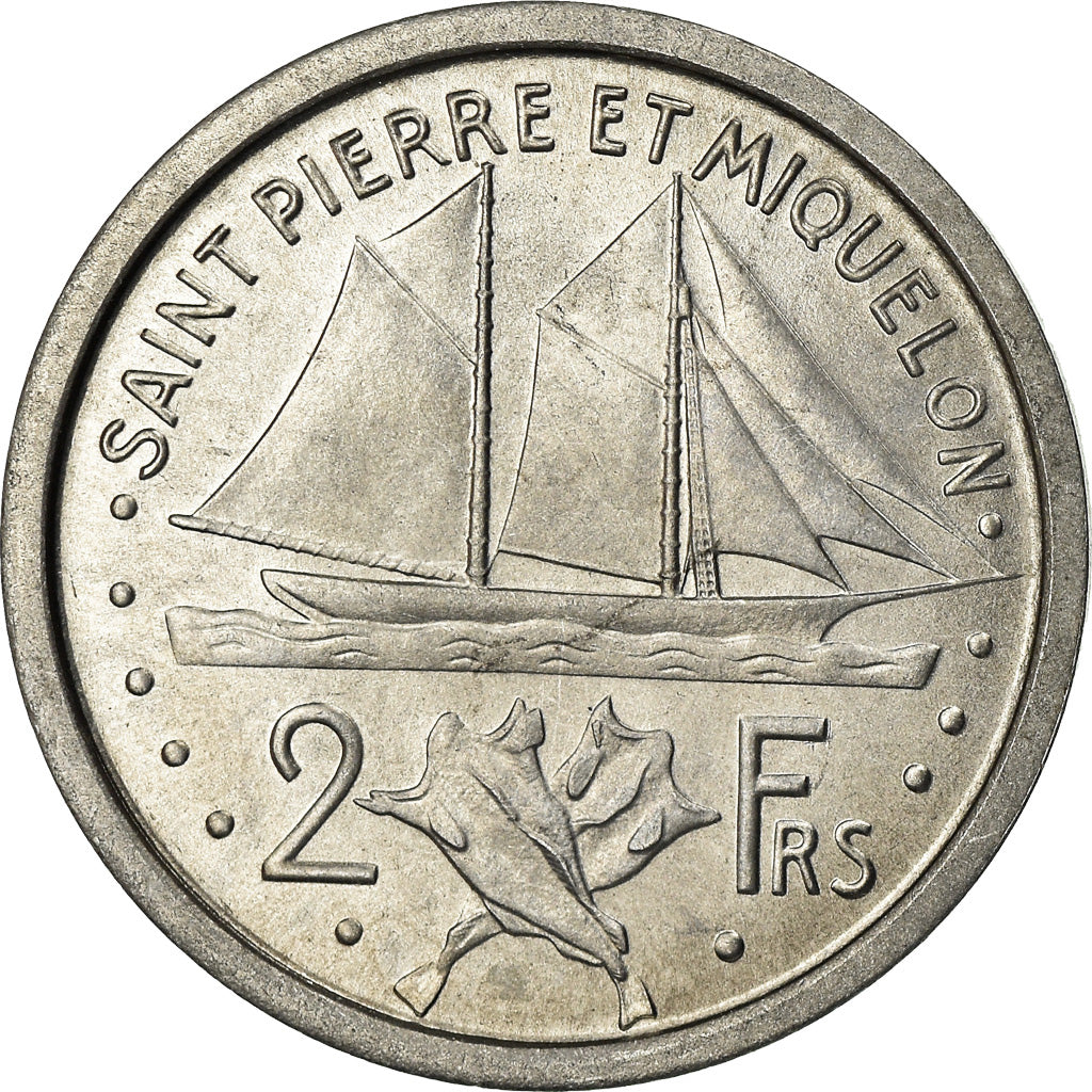 Coin, SAINT PIERRE & MIQUELON, 2 Francs, 1948, Paris, MS(60-62), Aluminum, KM:2