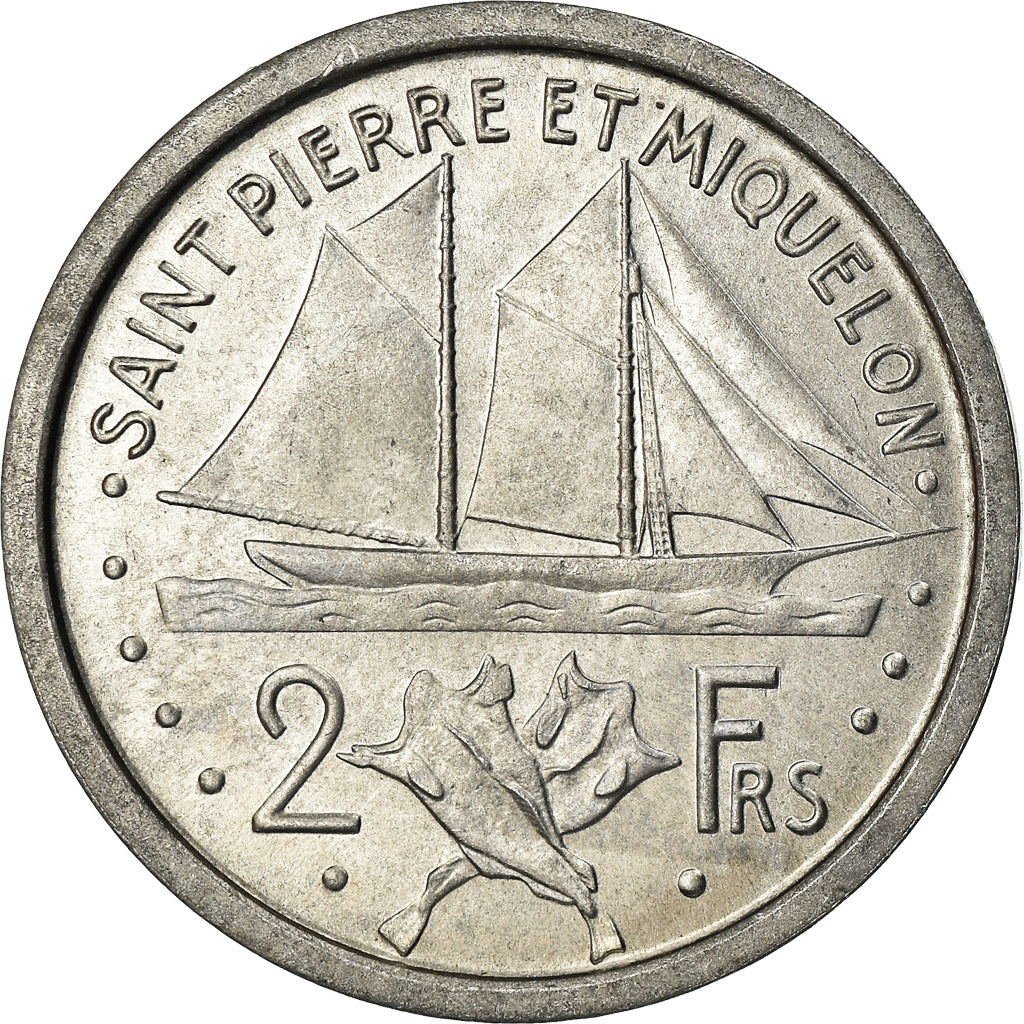 Coin, SAINT PIERRE & MIQUELON, 2 Francs, 1948, Paris, MS(60-62), Aluminum, KM:2