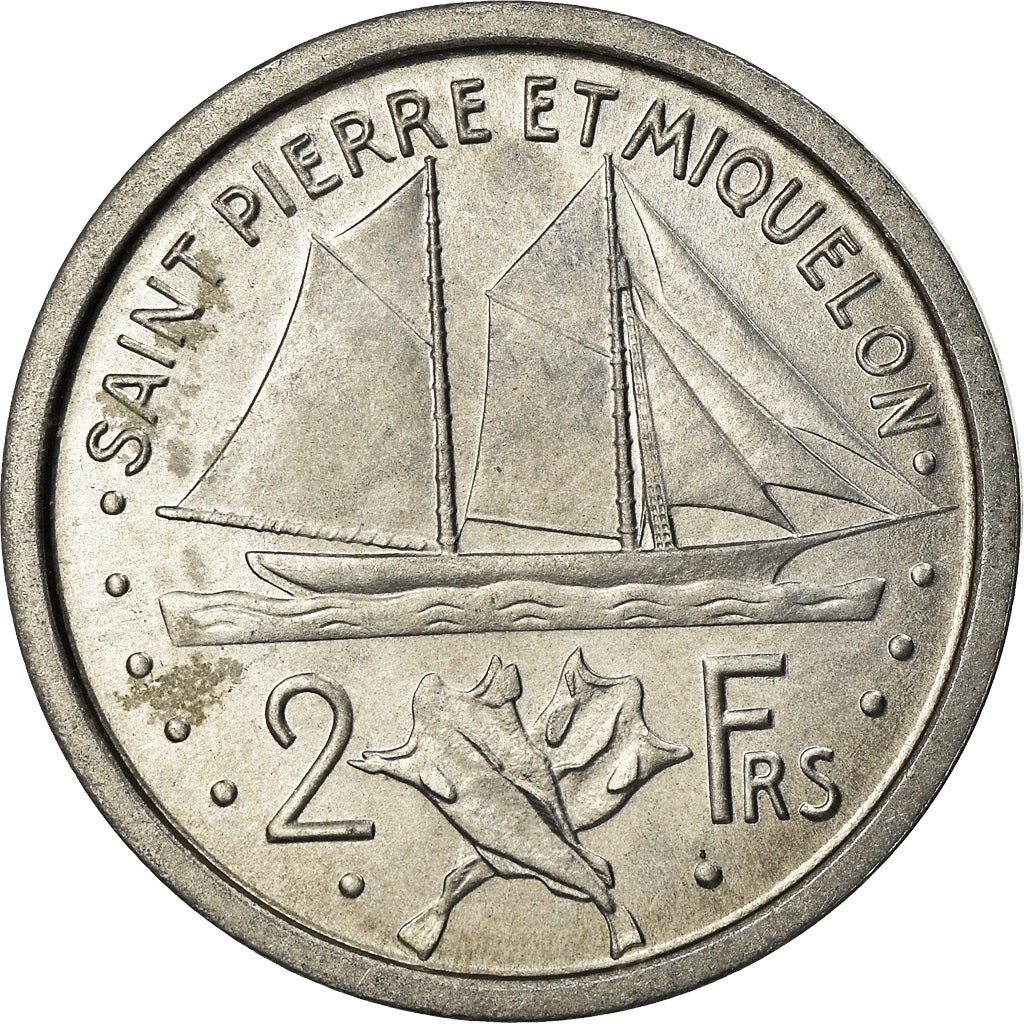 Coin, SAINT PIERRE & MIQUELON, 2 Francs, 1948, Paris, MS(60-62), Aluminum, KM:2