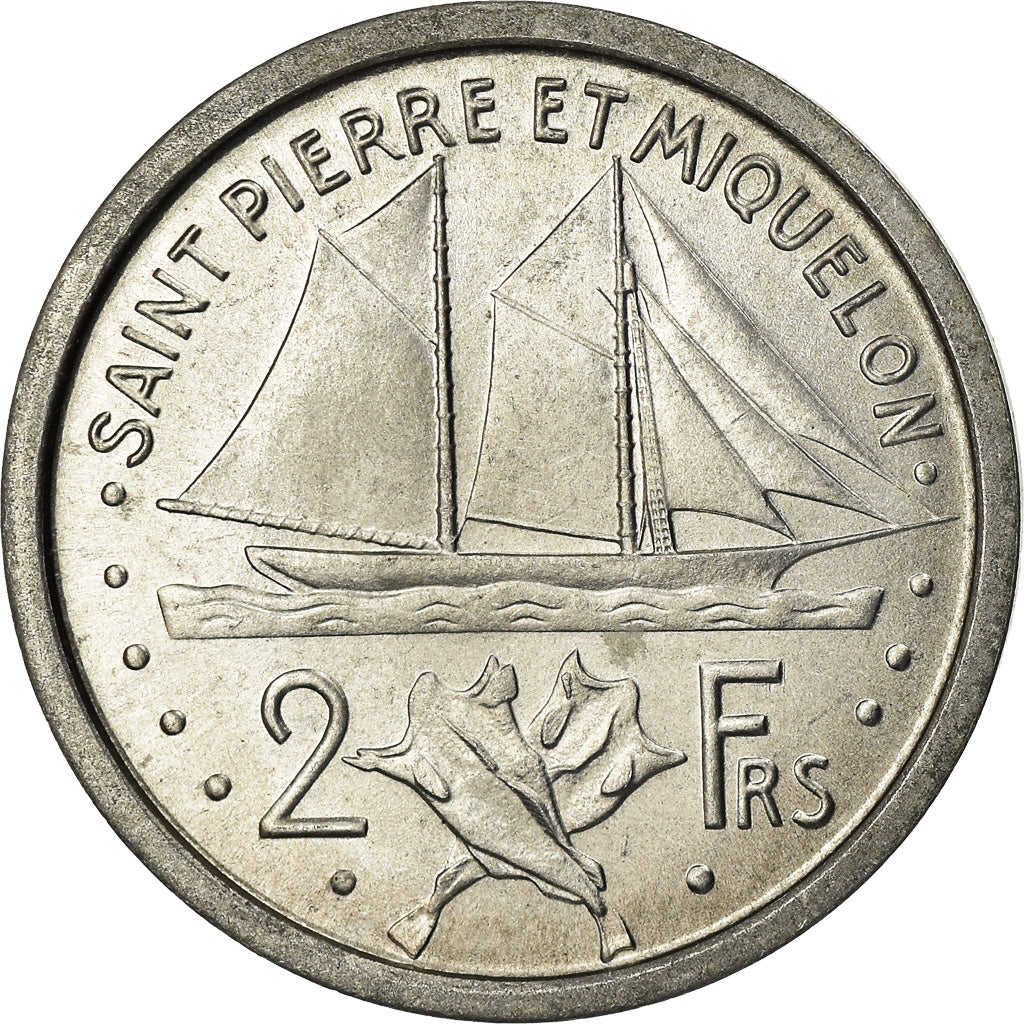 Coin, SAINT PIERRE & MIQUELON, 2 Francs, 1948, Paris, MS(60-62), Aluminum, KM:2