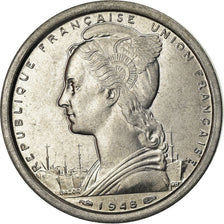 Coin, SAINT PIERRE & MIQUELON, 2 Francs, 1948, Paris, MS(60-62), Aluminum, KM:2
