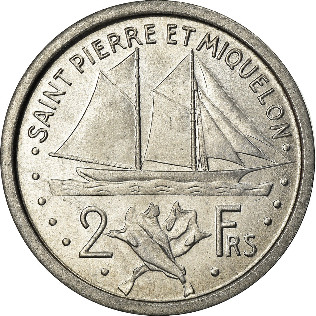 Coin, SAINT PIERRE & MIQUELON, 2 Francs, 1948, Paris, MS(60-62), Aluminum, KM:2