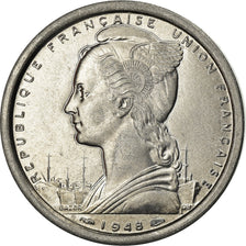 Coin, SAINT PIERRE & MIQUELON, 2 Francs, 1948, Paris, MS(60-62), Aluminum, KM:2