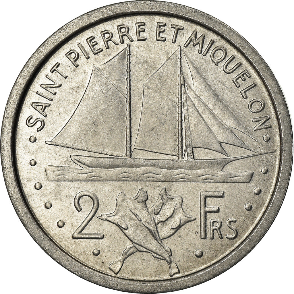 Coin, SAINT PIERRE & MIQUELON, 2 Francs, 1948, Paris, MS(60-62), Aluminum, KM:2