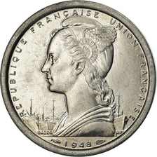 Coin, SAINT PIERRE & MIQUELON, 2 Francs, 1948, Paris, MS(60-62), Aluminum, KM:2