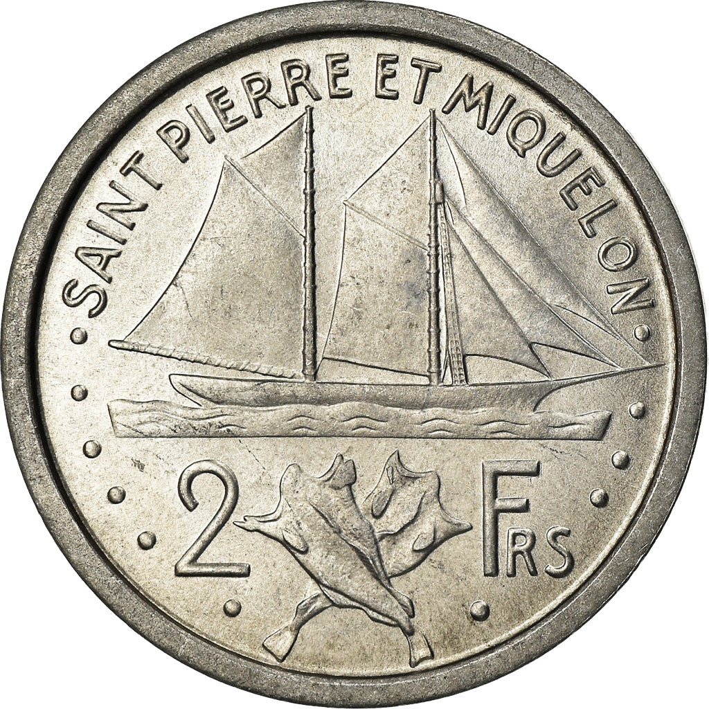 Coin, SAINT PIERRE & MIQUELON, 2 Francs, 1948, Paris, MS(60-62), Aluminum, KM:2