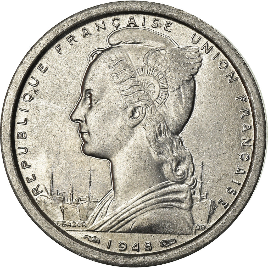 Coin, SAINT PIERRE & MIQUELON, 2 Francs, 1948, Paris, MS(60-62), Aluminum, KM:2