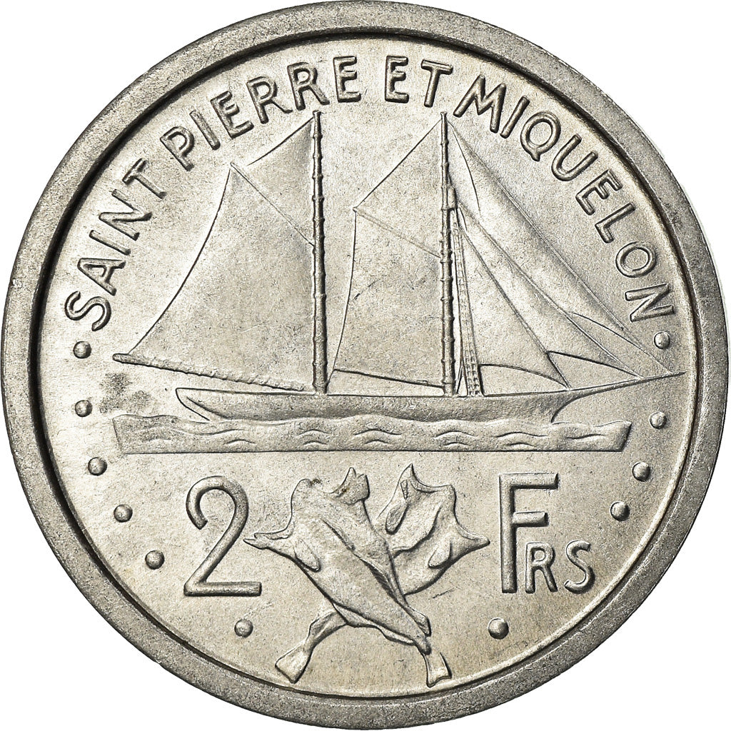 Coin, SAINT PIERRE & MIQUELON, 2 Francs, 1948, Paris, MS(60-62), Aluminum, KM:2