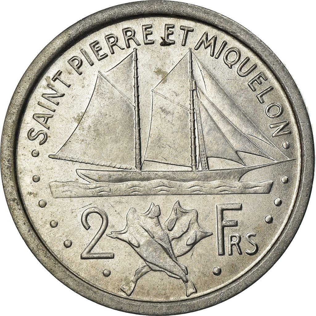 Coin, SAINT PIERRE & MIQUELON, 2 Francs, 1948, Paris, MS(60-62), Aluminum, KM:2