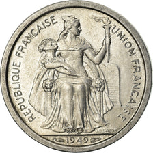 Coin, New Caledonia, Franc, 1949, Paris, MS(60-62), Aluminum, KM:2