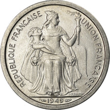 Coin, New Caledonia, 2 Francs, 1949, Paris, MS(60-62), Aluminum, KM:3