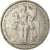 Moneda, Nueva Caledonia, 5 Francs, 1952, Paris, MBC+, Aluminio, KM:4