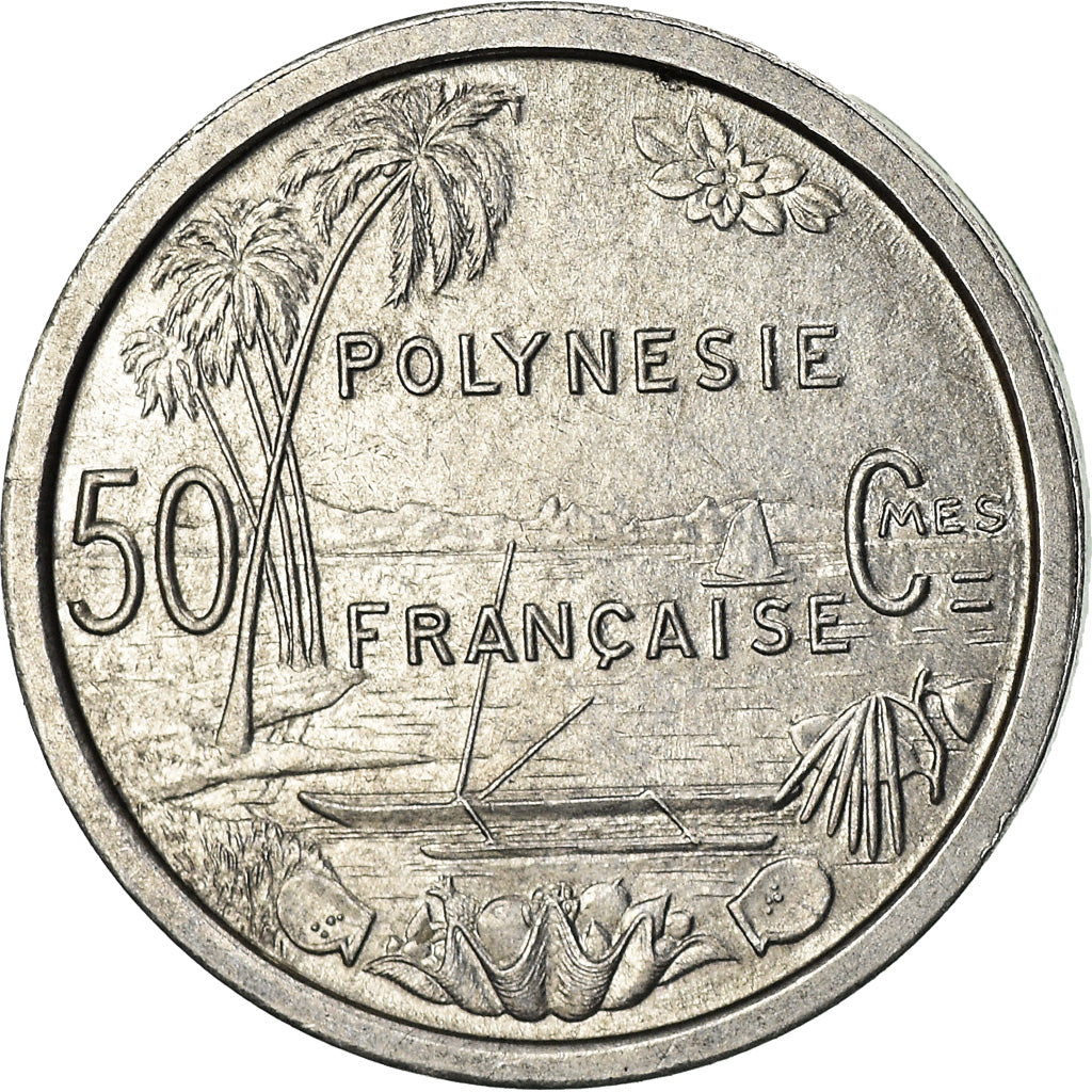 Moneta, Polinezja Francuska, 50 Centimes, 1965, MS(63), Aluminium, KM:1