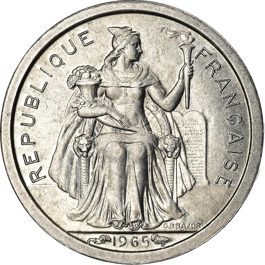 Coin, French Polynesia, 50 Centimes, 1965, MS(63), Aluminum, KM:1