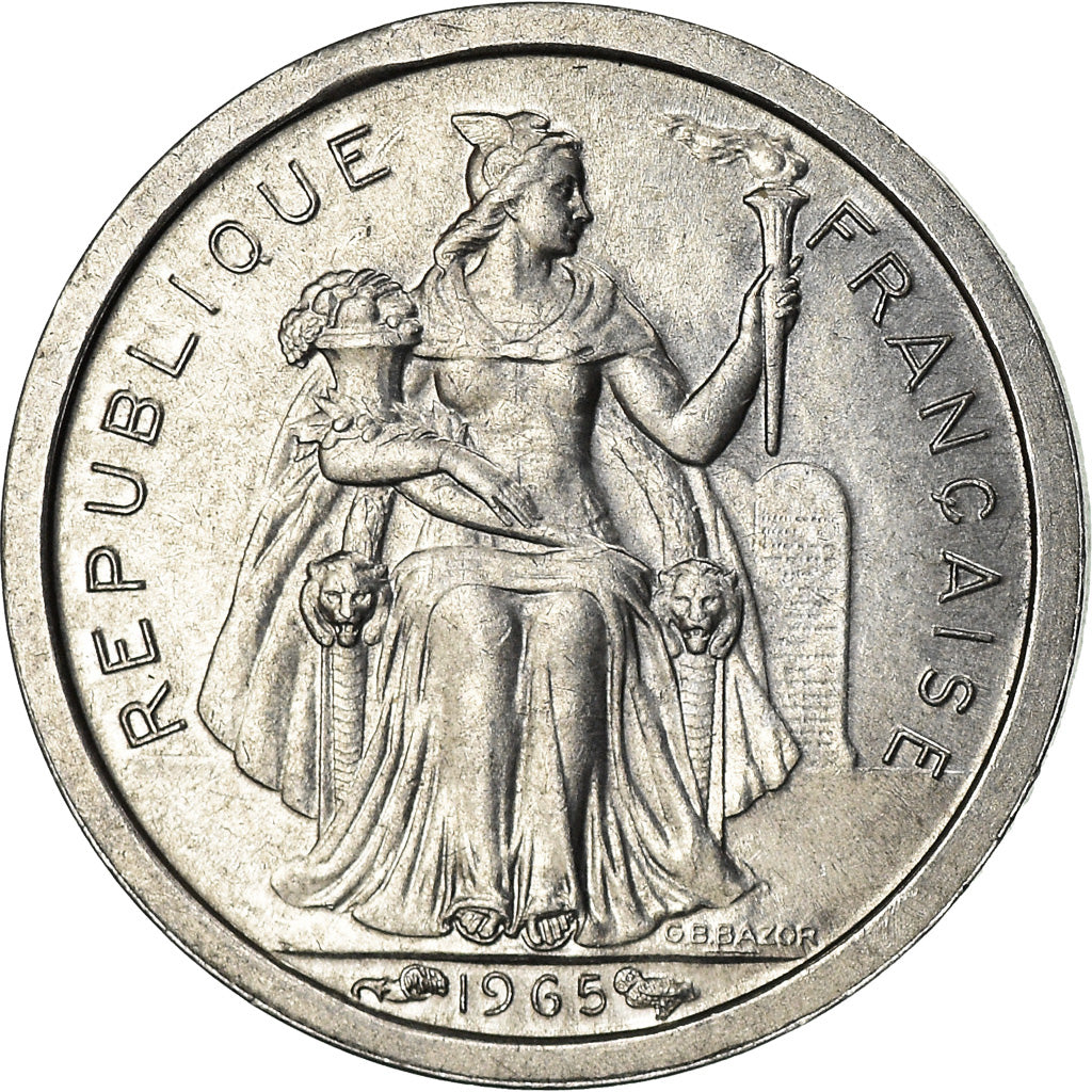 Coin, French Polynesia, 50 Centimes, 1965, MS(63), Aluminum, KM:1