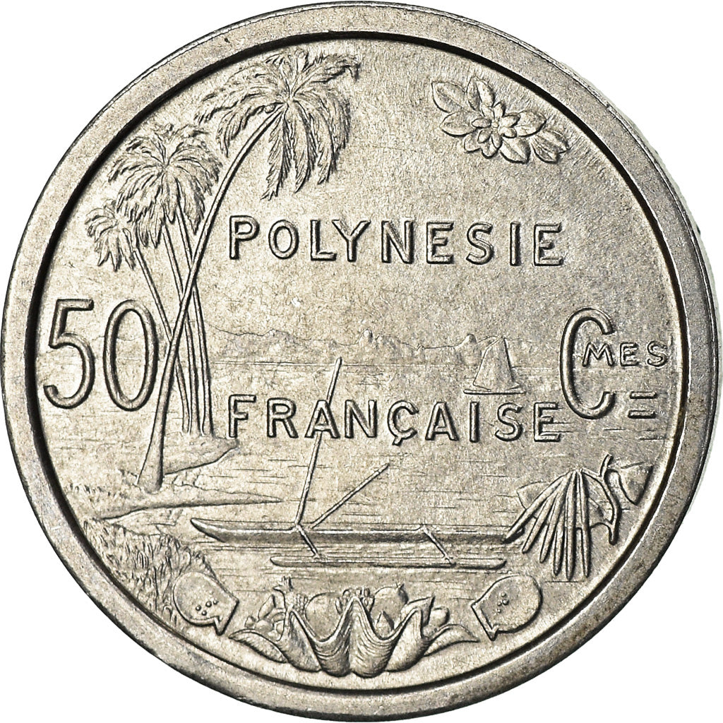 Coin, French Polynesia, 50 Centimes, 1965, MS(63), Aluminum, KM:1