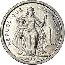 Moeda, Polinésia Francesa, 50 Centimes, 1965, MS(63), Alumínio, KM:1
